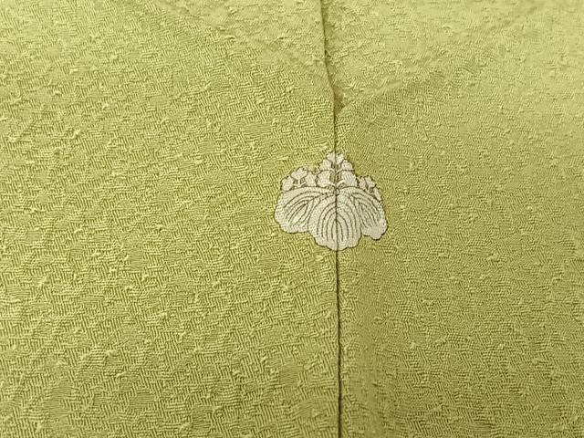 平和屋着物▽上質な色無地　単衣　裏葉柳色　正絹　逸品　AABF2558jh