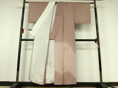 平和屋着物▽訪問着 無双 絽袷 絽×絽 手描き 流水花文 正絹 逸品 AABF2559jh