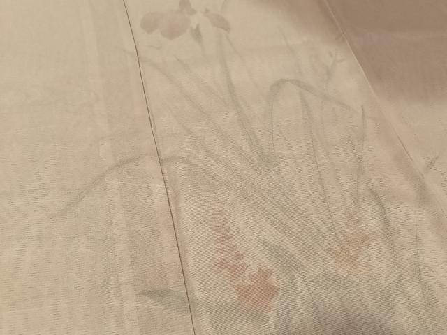 平和屋着物▽訪問着 無双 絽袷 絽×絽 手描き 流水花文 正絹 逸品 AABF2559jh
