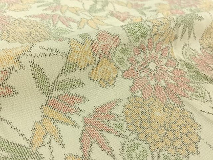 平和屋着物▽本塩沢 単衣 草花文 正絹 逸品 AABF2560jh