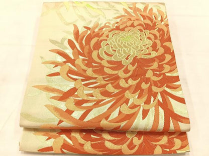 平和屋着物◎六通柄袋帯　乱菊　金糸　正絹　逸品　AABF2565uk
