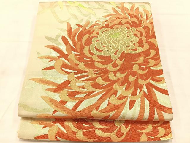 平和屋着物◎六通柄袋帯　乱菊　金糸　正絹　逸品　AABF2565uk