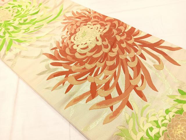 平和屋着物◎六通柄袋帯　乱菊　金糸　正絹　逸品　AABF2565uk