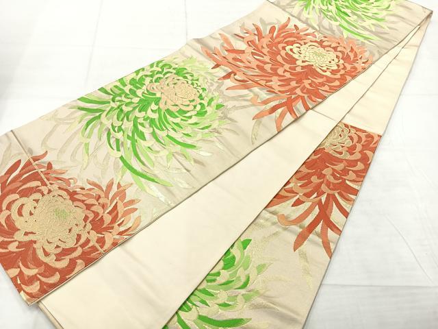 平和屋着物◎六通柄袋帯　乱菊　金糸　正絹　逸品　AABF2565uk