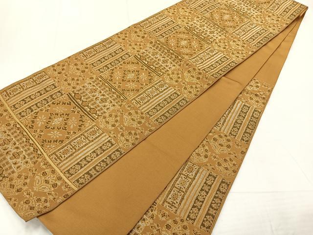 平和屋着物◎六通柄　京本袋帯　洋花文　金銀糸　正絹　逸品　AABF2570uk