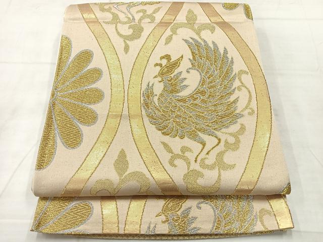 平和屋着物◎六通柄袋帯　立涌鳳凰花文　金銀糸　正絹　逸品　AABF2577uk