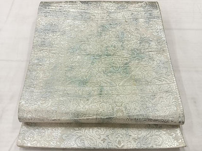 平和屋着物◎六通柄袋帯　宝相華　銀糸　正絹　逸品　AABF2591uk