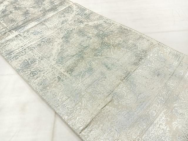 平和屋着物◎六通柄袋帯　宝相華　銀糸　正絹　逸品　AABF2591uk