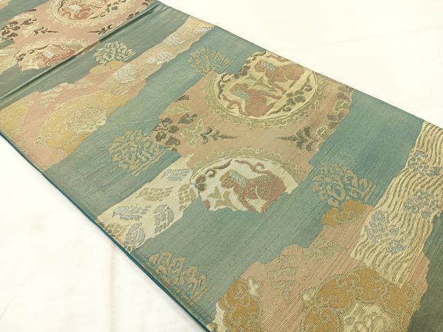 平和屋着物◎六通柄袋帯　鳥獣花文　金銀糸　正絹　逸品　AABF2592uk