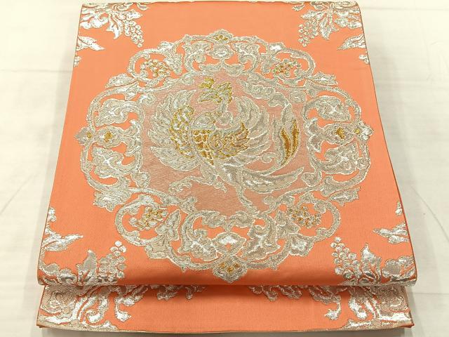 平和屋着物◎六通柄袋帯　鳳凰華文　金銀糸　正絹　逸品　AABF2597uk