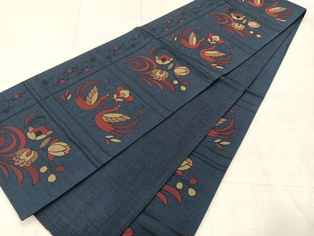 平和屋着物◎六通柄袋帯　花鳥文　正絹　逸品　AABF2606uk