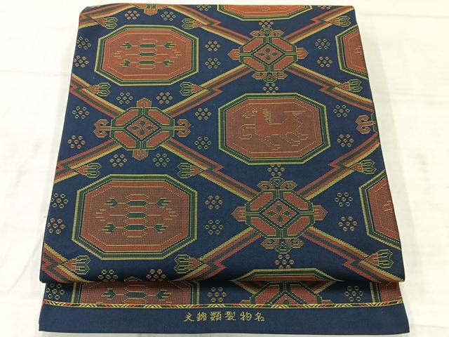 平和屋着物◎太鼓柄　本袋帯　名物裂類錦文　正絹　逸品　AABF2612uk