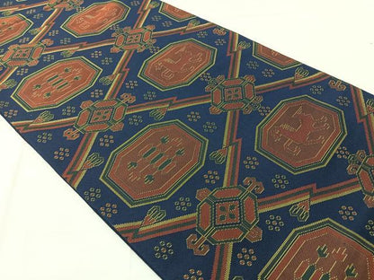 平和屋着物◎太鼓柄　本袋帯　名物裂類錦文　正絹　逸品　AABF2612uk