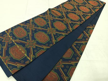 平和屋着物◎太鼓柄　本袋帯　名物裂類錦文　正絹　逸品　AABF2612uk