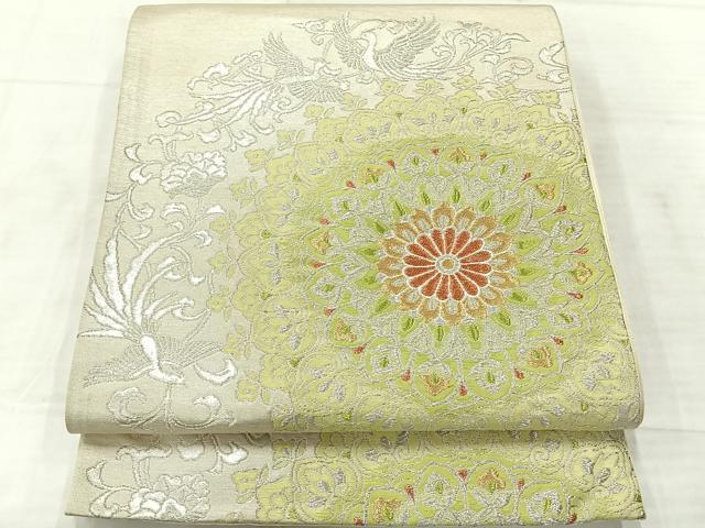 平和屋着物◎六通柄袋帯 鳳凰花文 金銀糸 正絹 逸品 AABF2617uk