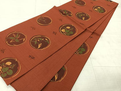 平和屋着物◎六通柄袋帯　花丸文　正絹　逸品　AABF2651uk
