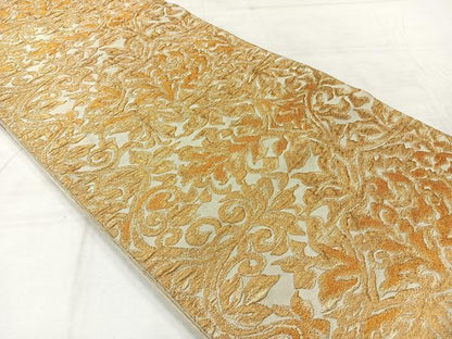 平和屋着物◎六通柄袋帯　更紗花文　金糸　正絹　逸品　AABF2674uk