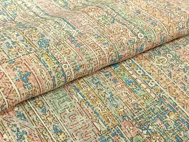 平和屋着物▽上質な小紋 単衣 草花文 正絹 逸品 AABF2722jh
