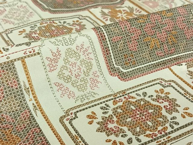 平和屋着物▽本場染大島紬　単衣　草花文　正絹　逸品　AABF2723jh