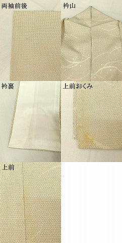 平和屋着物▽本塩沢 単衣 110亀甲 露芝文 正絹 逸品 AABF2724jh