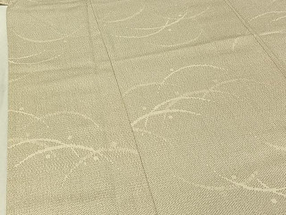 平和屋着物▽本塩沢 単衣 110亀甲 露芝文 正絹 逸品 AABF2724jh