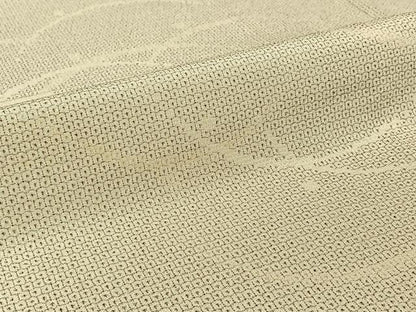 平和屋着物▽本塩沢 単衣 110亀甲 露芝文 正絹 逸品 AABF2724jh