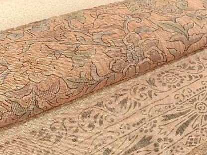 平和屋着物▽訪問着 単衣 紬地 手描き 横段花鳥文 正絹 逸品 AABF2727jh