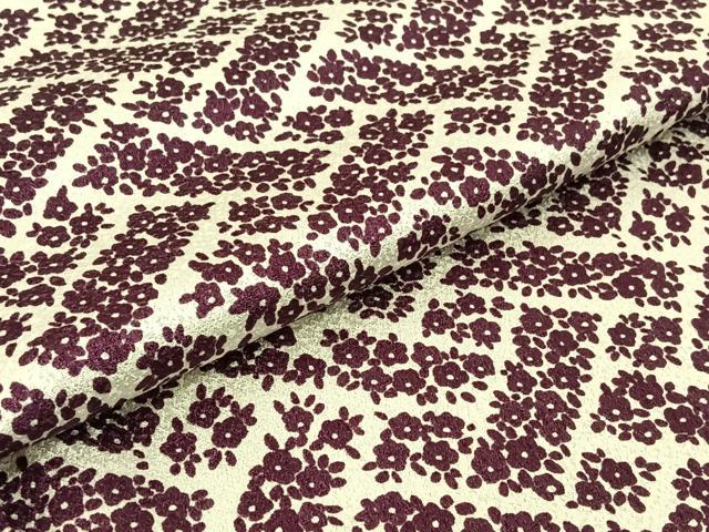 平和屋着物▽上質な小紋 単衣 草花文 正絹 逸品 AABF2729jh