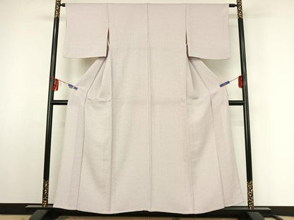 平和屋着物▽上質な小紋 単衣 亀甲文 正絹 逸品 AABF2730jh