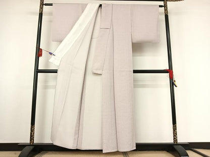 平和屋着物▽上質な小紋 単衣 亀甲文 正絹 逸品 AABF2730jh