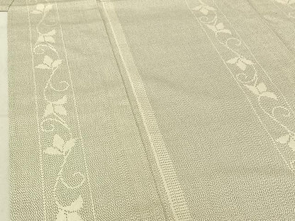 平和屋着物▽本塩沢 単衣 花間道 正絹 逸品 AABF2740jh