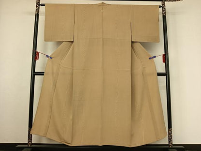 平和屋着物▽上質な小紋 単衣 杢目文 正絹 逸品 AABF2743jh