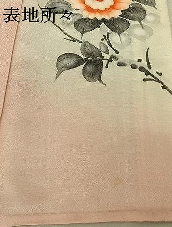 平和屋着物▽訪問着 単衣 手描き 草花文 正絹 逸品 AABF2744jh