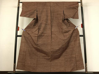 平和屋着物▽上質な紬 単衣 霞文 高島屋扱い 正絹 逸品 AABF2745jh
