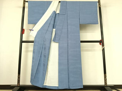 平和屋着物▽上質な色無地　単衣　吉祥花地紋　薄花色　正絹　逸品　未使用　AABF2748jh