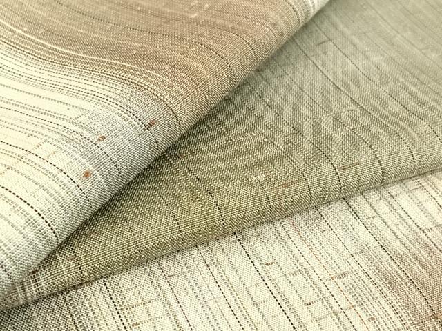 平和屋着物▽ぜんまい紬 単衣 霞文 暈し染め 正絹 逸品 AABF2749jh