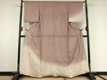 平和屋着物▽訪問着 無双 紗袷 紗×絽 草花文 銀彩 正絹 逸品 AABF2752jh