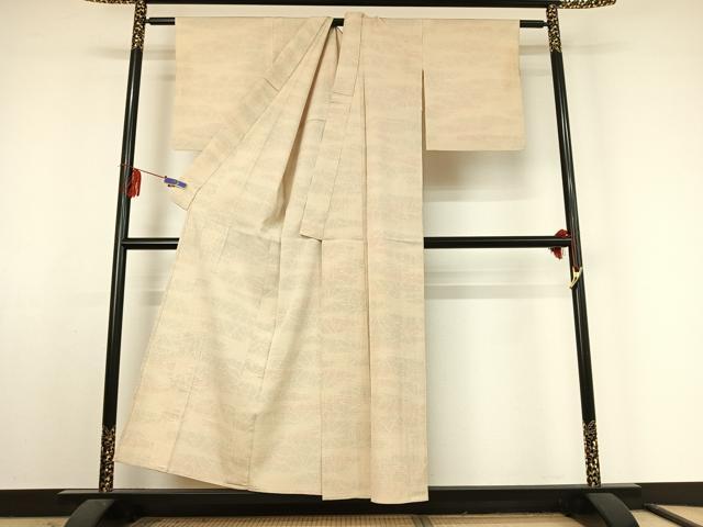 平和屋着物▽本塩沢 単衣 花尽くし文 正絹 逸品 AABF2754jh