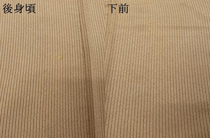 平和屋着物▽上質な小紋 単衣 縞 正絹 逸品 AABF2758jh