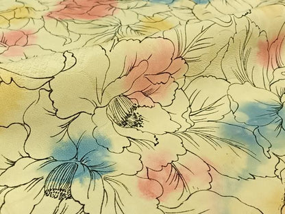 平和屋着物▽上質な小紋 単衣 草花文 正絹 逸品 AABF2760jh
