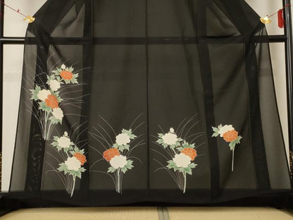 平和屋着物＊夏物 訪問着 絽 駒刺繍 草花文 正絹 逸品 AABF2761jd