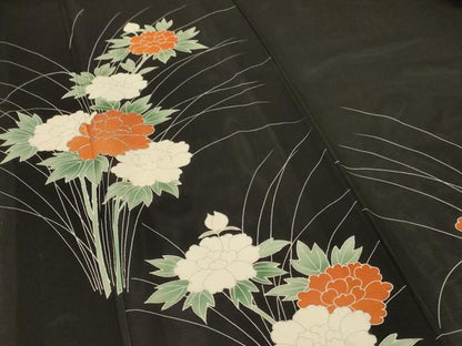 平和屋着物＊夏物 訪問着 絽 駒刺繍 草花文 正絹 逸品 AABF2761jd
