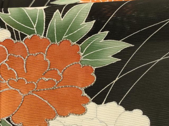 平和屋着物＊夏物 訪問着 絽 駒刺繍 草花文 正絹 逸品 AABF2761jd
