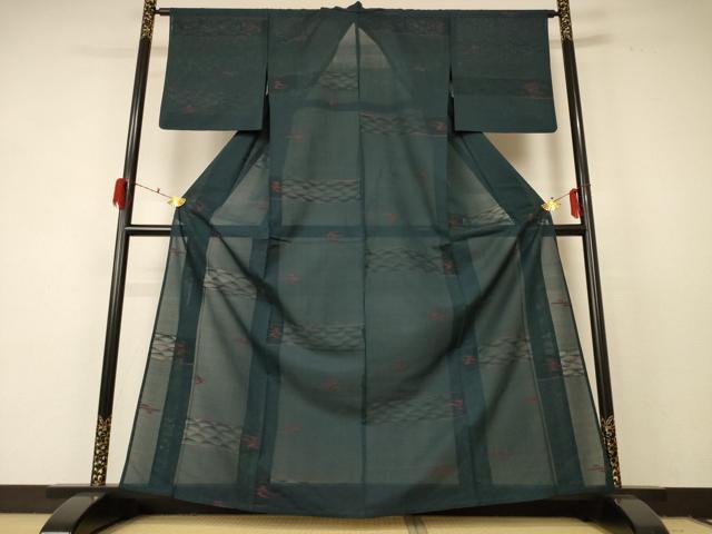 平和屋着物＊夏物　小紋　絽　絣柄　正絹　逸品　AABF2766jd
