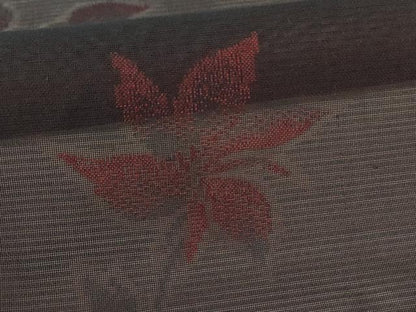 平和屋着物＊夏物 小紋 絽 舞花文 正絹 逸品 AABF2768jd