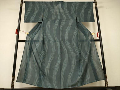 平和屋着物＊夏物 小紋 絽 メダカ 洗える着物 AABF2772jd