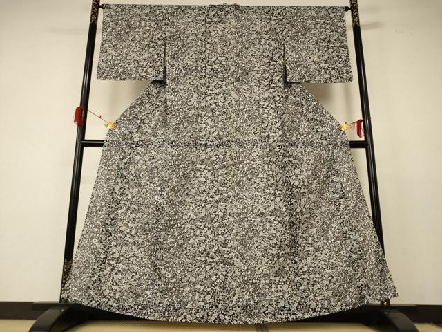 平和屋着物＊夏物 小紋 絽 草花文 洗える着物 AABF2773jd