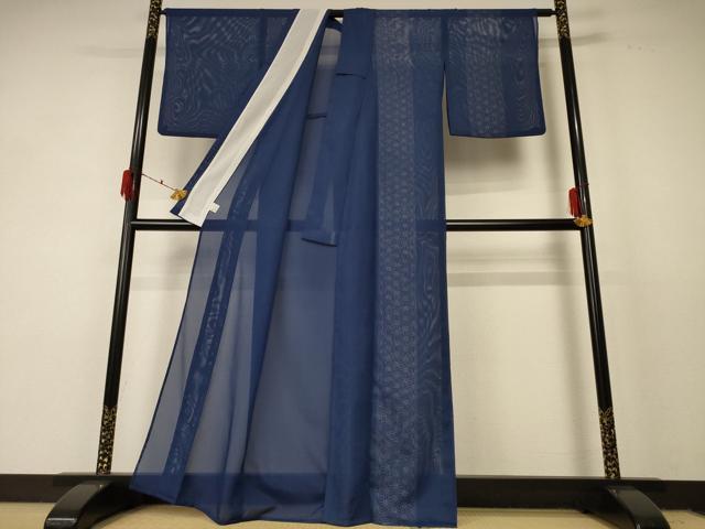平和屋着物＊夏物 訪問着 絽 麻の葉間道 洗える着物 AABF2775jd