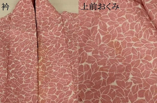 平和屋着物＊夏物 小紋 絽 葉尽くし 洗える着物 AABF2776jd