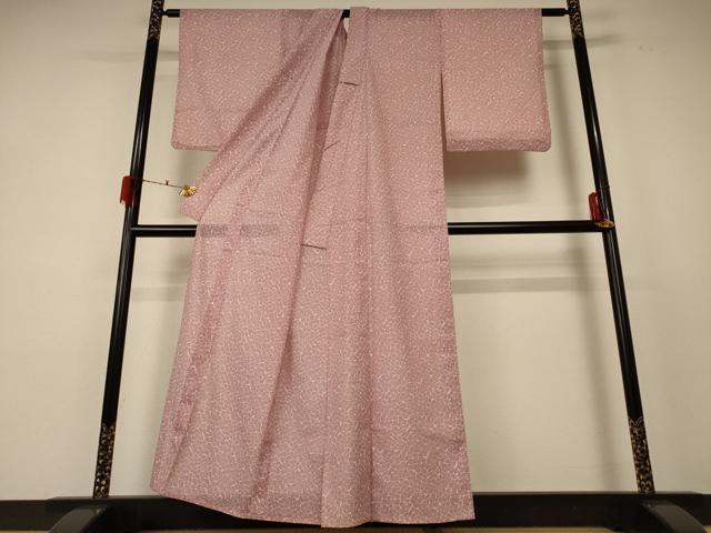 平和屋着物＊夏物 小紋 絽 葉尽くし 洗える着物 AABF2776jd